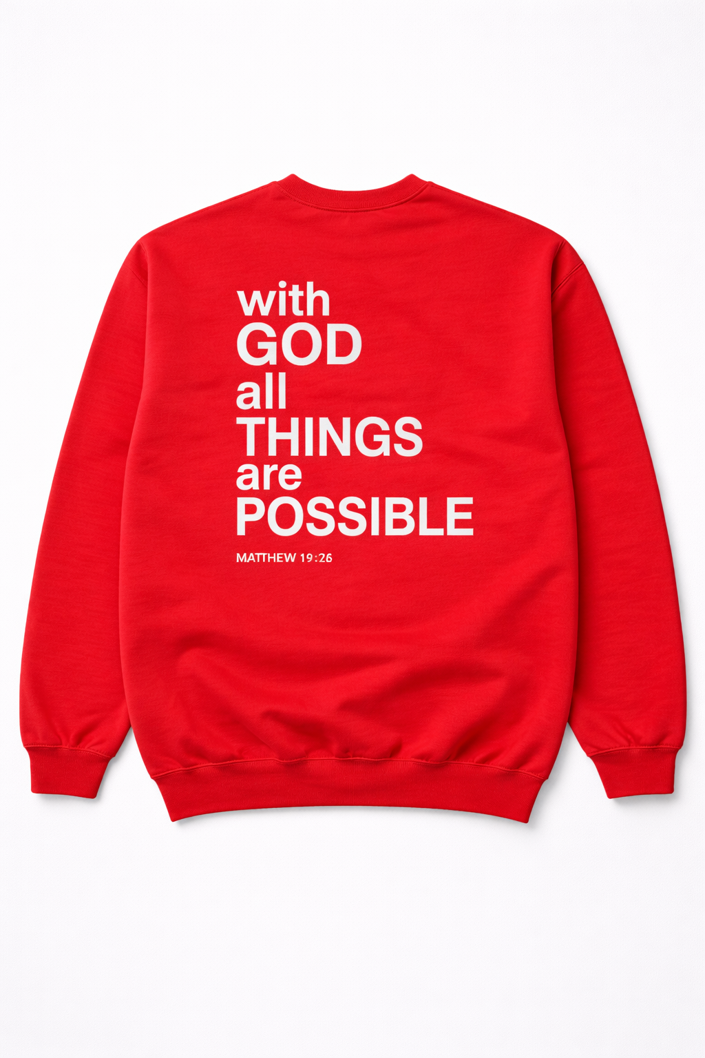 PMF Heritage Red Crewneck – With God All Things Are Possible